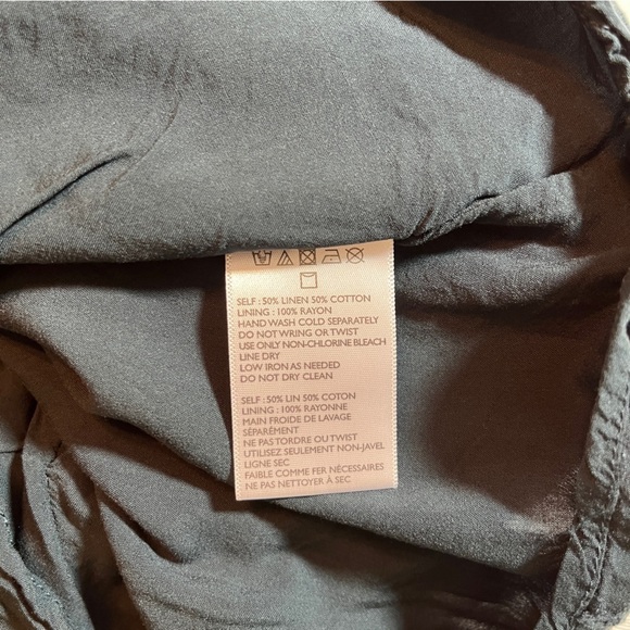 Urban Outfitters Riley Button-Down Linen Cotton Mini Dress Teal Size 4 - Picture 11 of 11